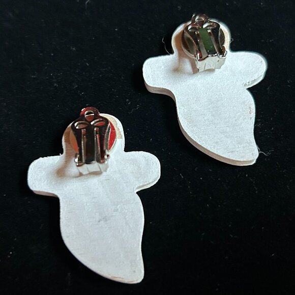 Halloween Earrings – Set of 2 Pair (Witch on Broom and Ghost “Boo”) - Picture 3 of 14